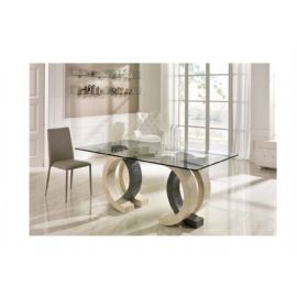  TAVOLINO CON PIANO IN CRISTALLO PIETRA FOSSILE