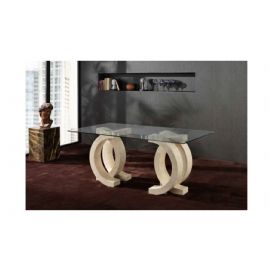  TAVOLINO CON PIANO IN CRISTALLO PIETRA FOSSILE