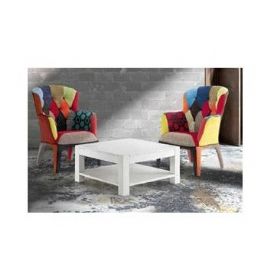 TAVOLINO A RETTANGOLO E QUADRATI IN ABETE SPAZZOLATO BIANCO