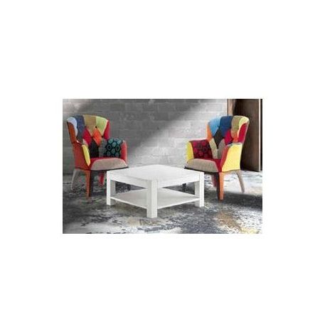 TAVOLINO A RETTANGOLO E QUADRATI IN ABETE SPAZZOLATO BIANCO