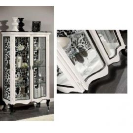 VETRINA SAGOMATA  A DUE ANTE CON VETRI SAGOMATI