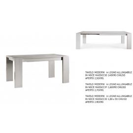  TAVOLO MODERNO in LEGNO ALLUNGABILE IN NOCE MASSICCIO