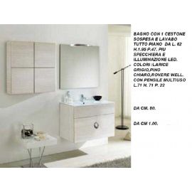 BAGNO CON 1 CESTONE SOSPESA E LAVABO