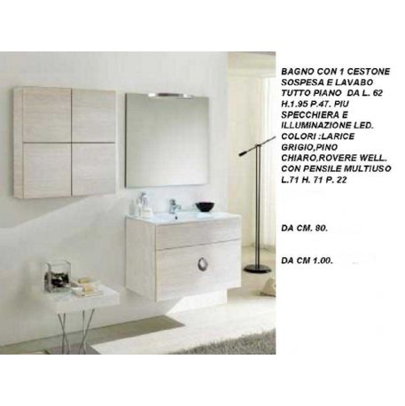 BAGNO CON 1 CESTONE SOSPESA E LAVABO