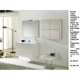 BAGNO CON 2 PORTE SOSPESA CON LAVABO TUTTO IN PIANO