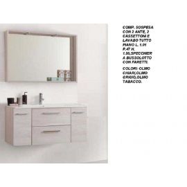 COMPOSIZIONE SOSPESA 2 CASSETTONI 2 ANTE CON LAVABO PIATTO