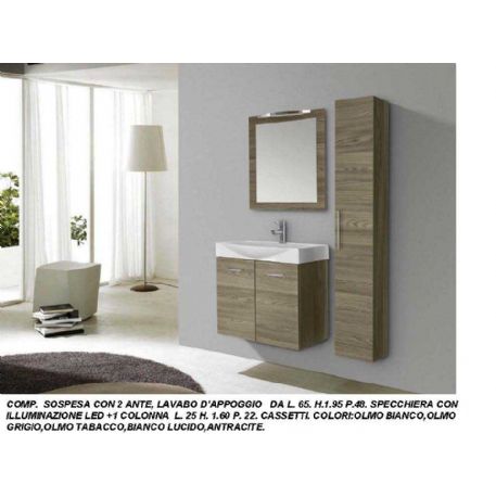 COMPOSIZIONE SOSPESA CON 2 ANTE CON LAVABO