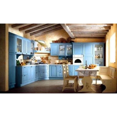 CUCINA SU MISURA DECAPE FRASSINO AZZURRO