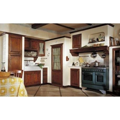 CUCINA IN MURATURA SU MISURA IN NOCE