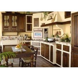 CUCINA IN MURATURA SU MISURA IN NOCE