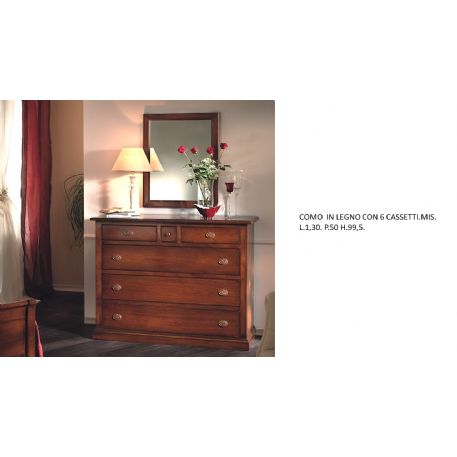 COMO 6 CASSETTI IN LEGNO