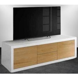 PORTA TV ABETE BIANCO SPAZZOLATO