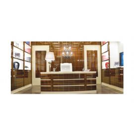 STUDIO CON SCRIVANIA E POLTRONA IN PELLE IN ESSENZA DI  PALISSANDRO