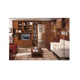 COMPOPOSIZIONE BOISERY A MISURA CON  LIBRERIE IN LEGNO PATINATA E VERNICIATA