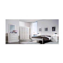 CAMERA IN LEGNO IN FRASSINO LACCATA BIANCO SPORCO