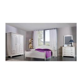 CAMERA IN LEGNO IN FRASSINO LACCATA CON LETTO A GENDARME