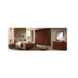 CAMERA COMPLETA CON LETTO CON INSERTO PATINATA NOCE