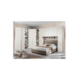 CAMERA ANGOLARE CON LETTO COLORE TORTORA AD ALCOVNA COLORE TORTORA