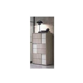 SEIMANALE 6 CASSETTI OLMO NATURALE/BIANCO OPACO