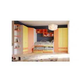 CAMERETTA CON ARMADIO BATTENTE CON CABINA E TERMINALE CON LETTI SOVRAPPOSTI