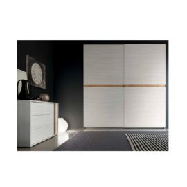 CAMERA CON ARMADIO SCORREVOLE 2 ANTE CON INSERTO ROVERE