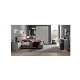 CAMERA CON ARMADIO 4 ANTE BIANCO LUCIDO COMO E PIANO SCRIVANIA