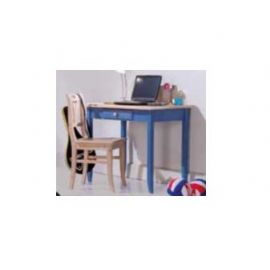 SCRITTOIO IN LEGNO ABETE LACCATA  SUL BLU E FILETTI  AVORIO