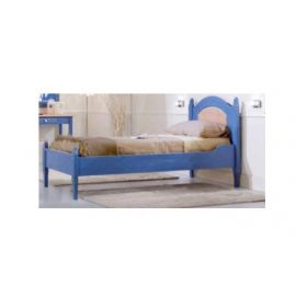 LETTO IN LEGNO ABETE LACCATA  SUL BLU E  AVORIO COMPOSTA