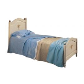 LETTO SINGOLO IN LEGNO IN FRASSINO LACCATA E DECORATA