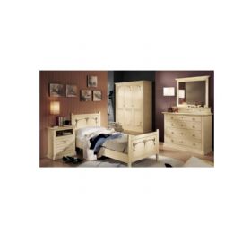 CAMERETTA SINGOLA LACCATA AVORIO CON DECORI