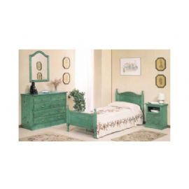 CAMERETTA IN PINO VERNICIATA COLOR VERDE CHIARO
