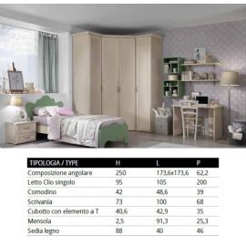 CAMERETTA CON CABINA ARMADIO