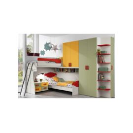CAMERETTA  ANGOLARE CON  LETTO A SOPPALCO E LETTINO SOTTO PIU ARMADIO
