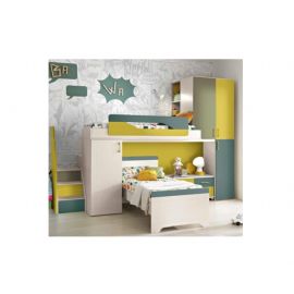 CAMERETTA  ANGOLARE CON  LETTO A SOPPALCO CON SCALETTA