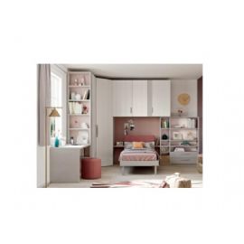 CAMERETTA CON LETTO AD ALCOVA E CABINA ARMADIO CON SCRIVANIA LATERALE