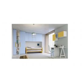 CAMERETTA MODERNA ANGOLARE CON 2 LETTINI A SCORRIMENTO