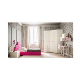 CAMERETTA CON ARMADIO ANGOLARE SCRIVANIA E LETTO