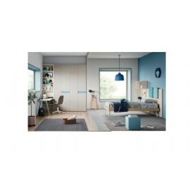 CAMERETTA CON ARMADIO  A 4 ANTE BATTENTE  E LIBRERIA LATERALE SX