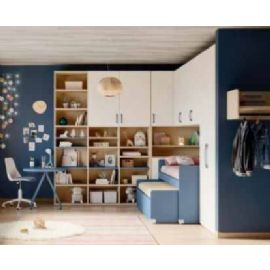 CAMERETTA CON ARMADIO E LIBRERIA ANGOLARE A PONTE