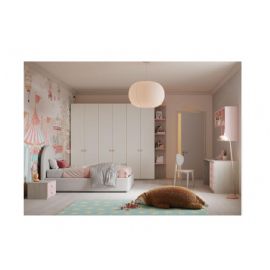 CAMERETTE CON ARMADIO BATTENTE CON TERMINALE SCRIVANIA E LETTO 